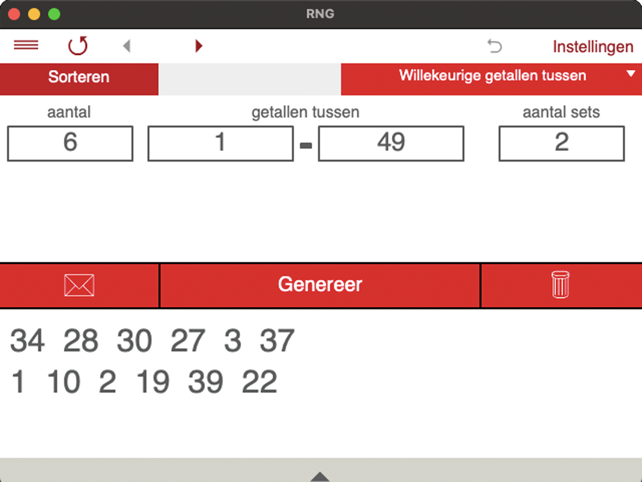 Willekeurige getallen 0 - 999999999.